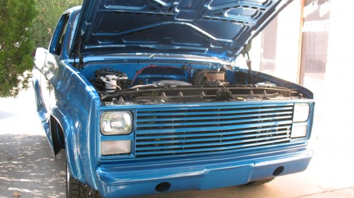 chevy blue front end